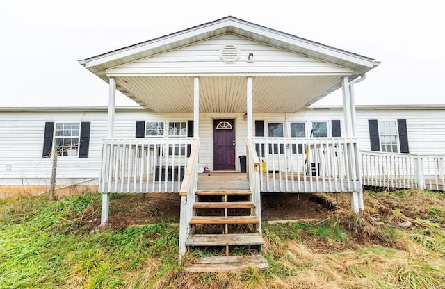 view of front of property with covered porch