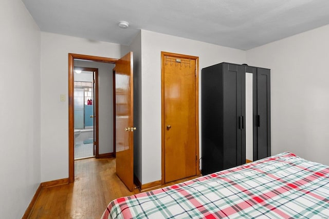 bedroom featuring light hardwood / wood-style floors