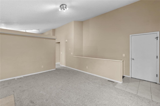 basement with light colored carpet