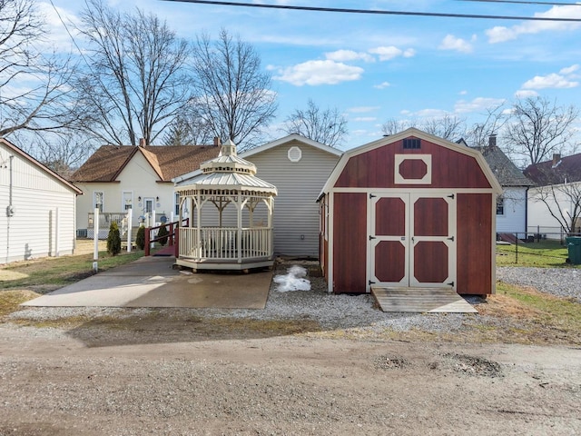 view of outbuilding featuring a gazebo