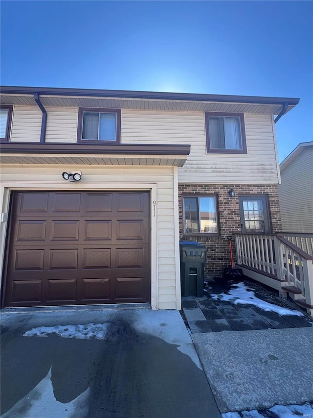 view of front of house with a garage