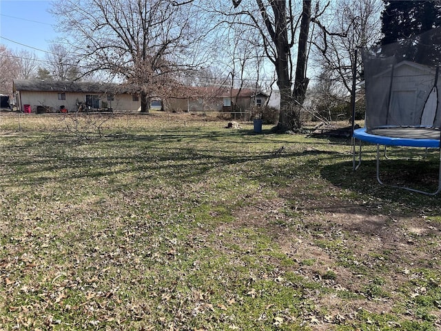 view of yard featuring a trampoline