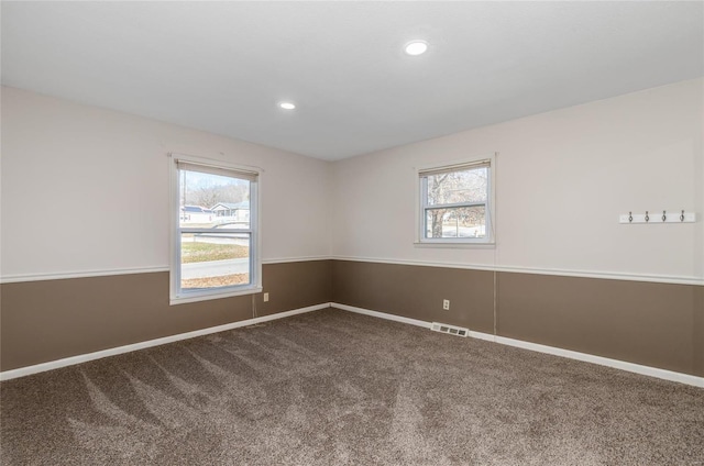 carpeted spare room with plenty of natural light