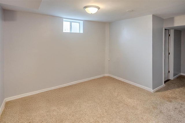 basement featuring carpet