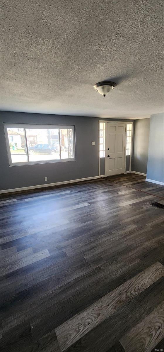 entrance foyer featuring plenty of natural light and dark hardwood / wood-style flooring