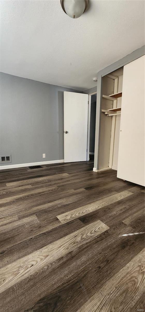 interior space featuring a closet and dark wood-type flooring