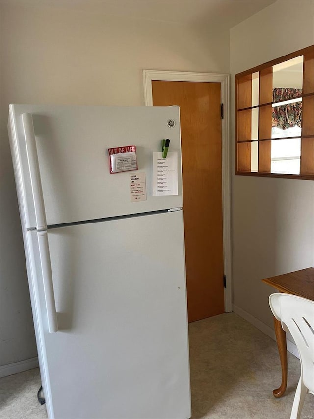 kitchen with white fridge