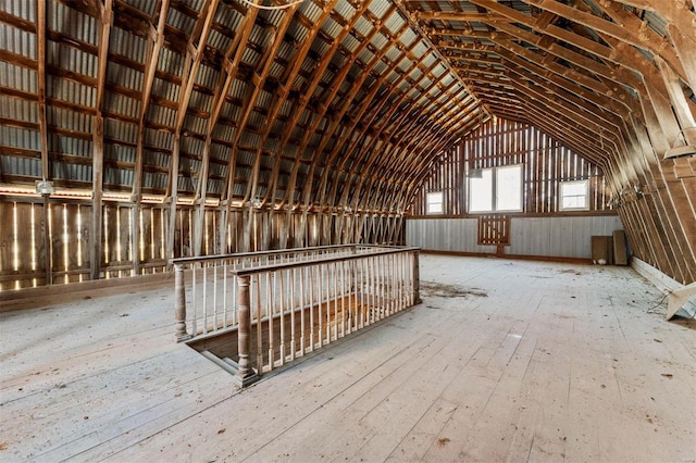 misc room featuring vaulted ceiling