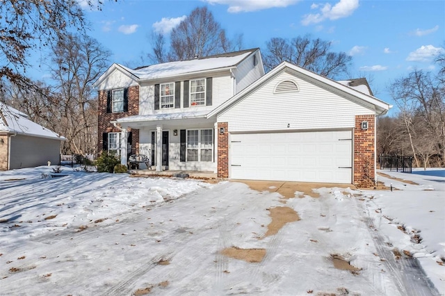 view of front of house with a garage