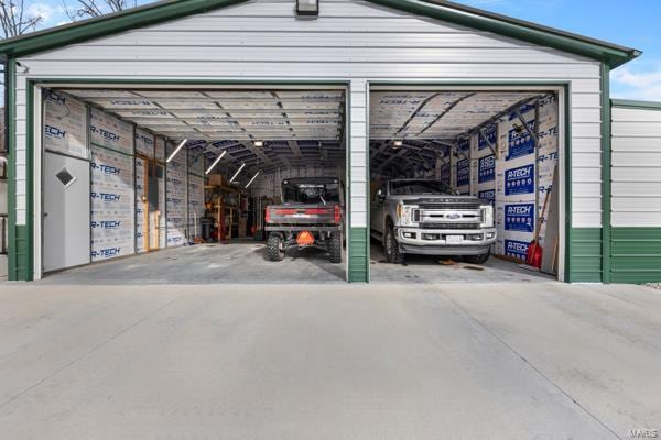 view of garage