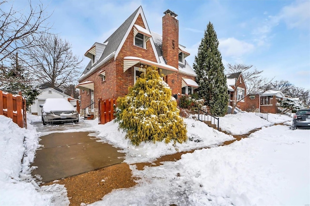 view of snow covered exterior