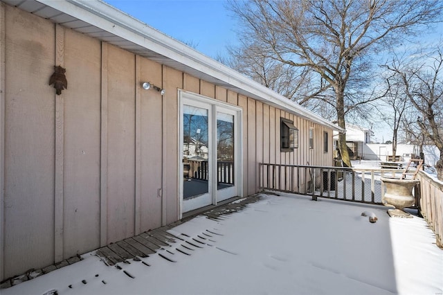 exterior space featuring board and batten siding