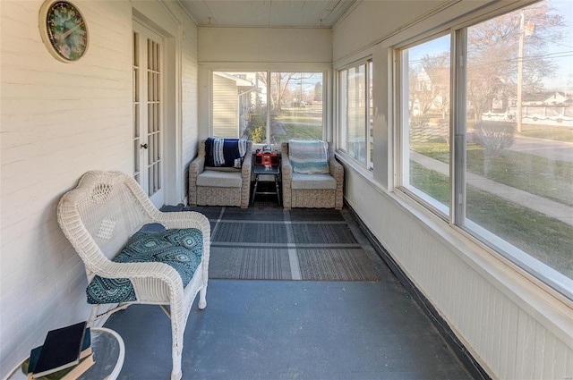 sunroom with plenty of natural light