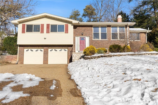 view of front of house with a garage