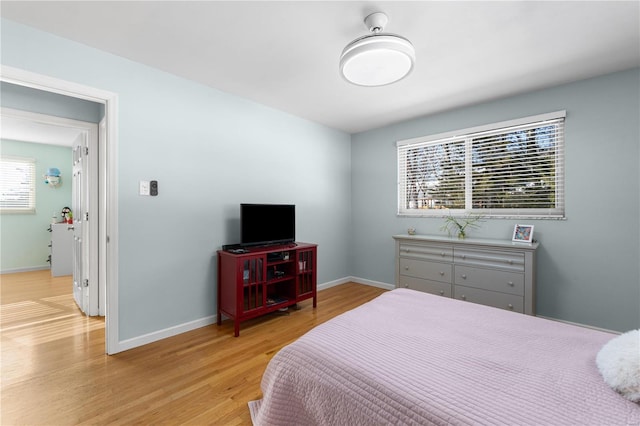 bedroom featuring light hardwood / wood-style flooring