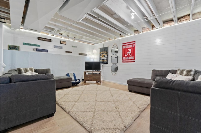 living room featuring light hardwood / wood-style flooring