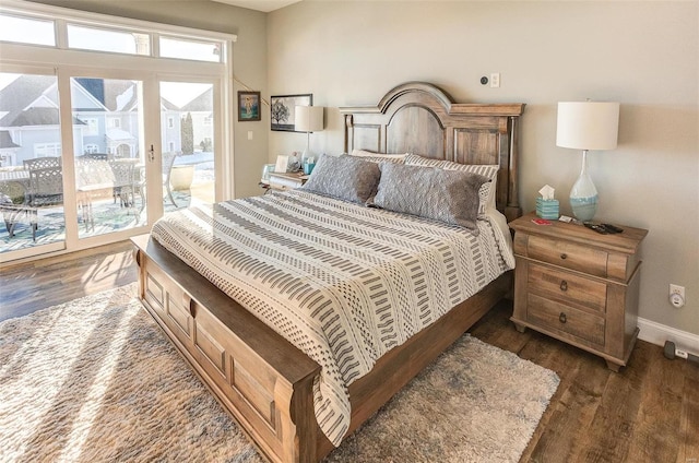 bedroom featuring dark hardwood / wood-style floors