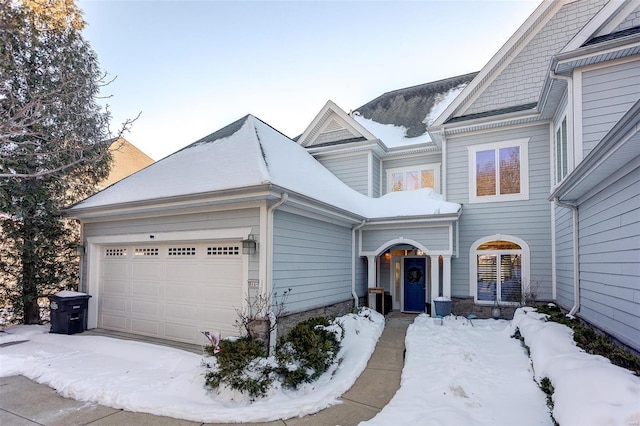 view of front of house with a garage