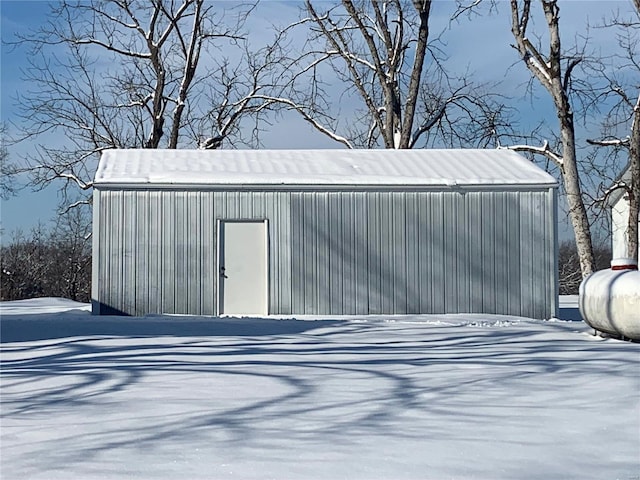 view of snow covered structure