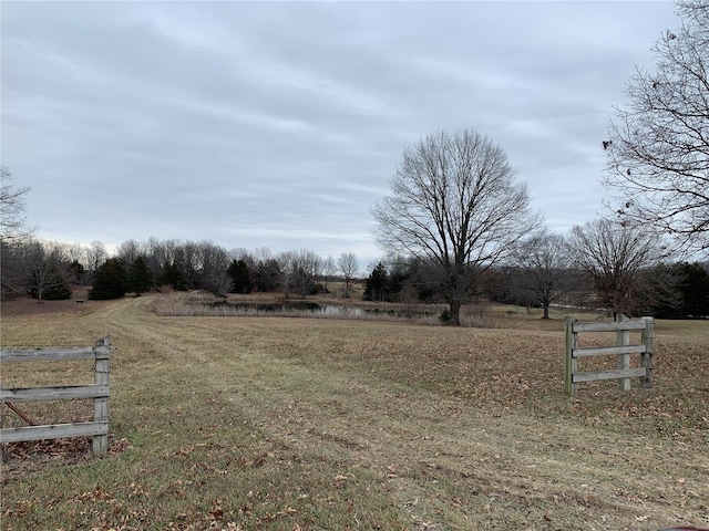 view of yard with a rural view