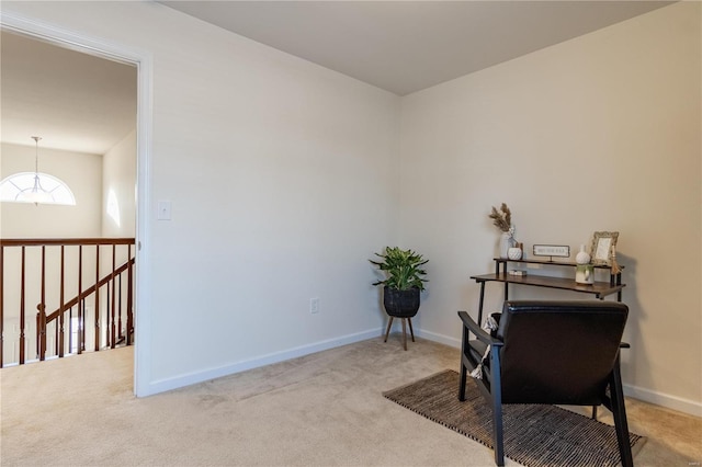 office space with light carpet