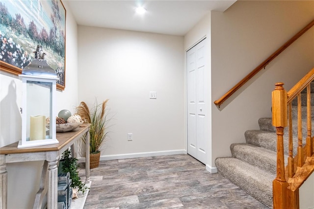 foyer featuring hardwood / wood-style floors