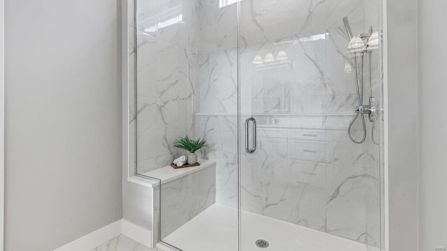 bathroom with an enclosed shower