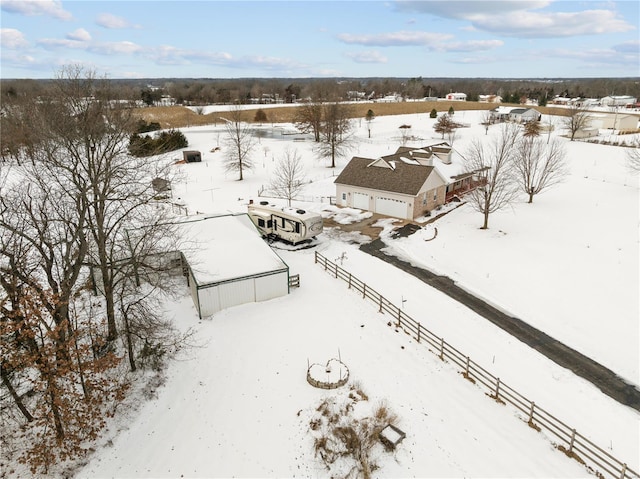 view of snowy aerial view