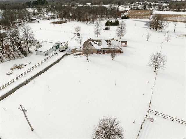 view of snowy aerial view