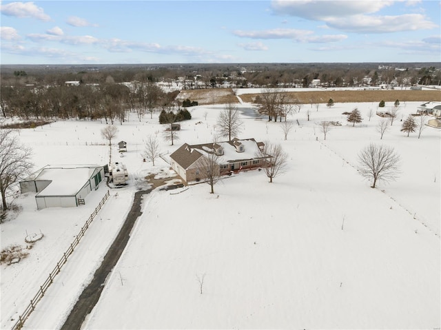 view of snowy aerial view