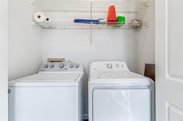 laundry room with separate washer and dryer