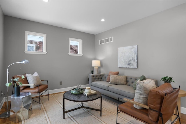 living room featuring wood-type flooring