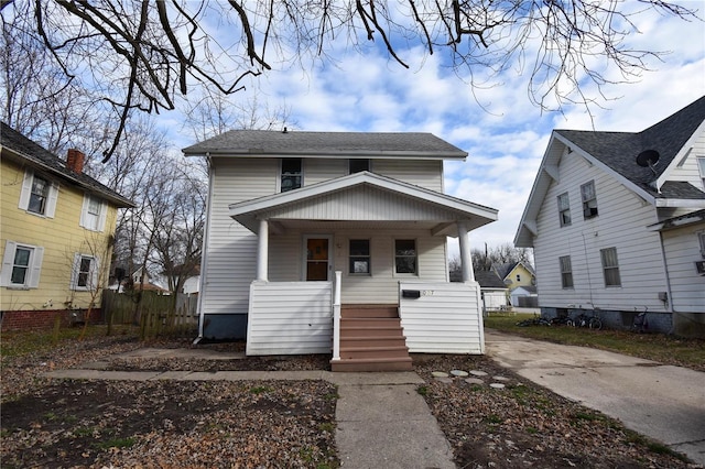 bungalow-style house featuring covered porch