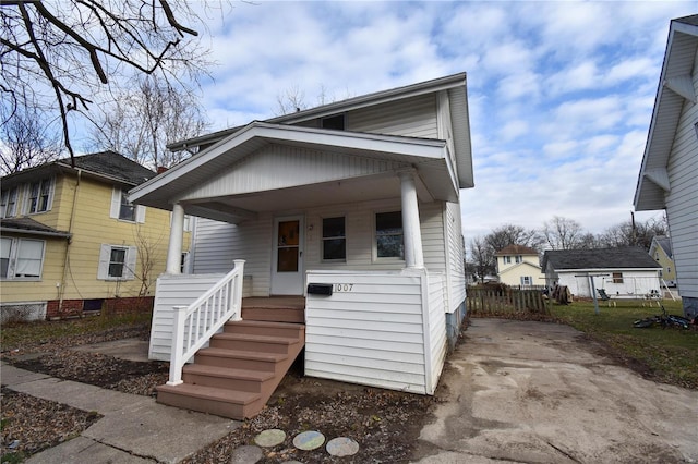 bungalow-style house featuring a porch