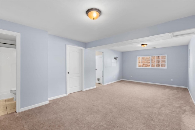 unfurnished bedroom with light carpet