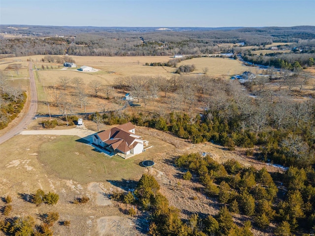 aerial view with a rural view