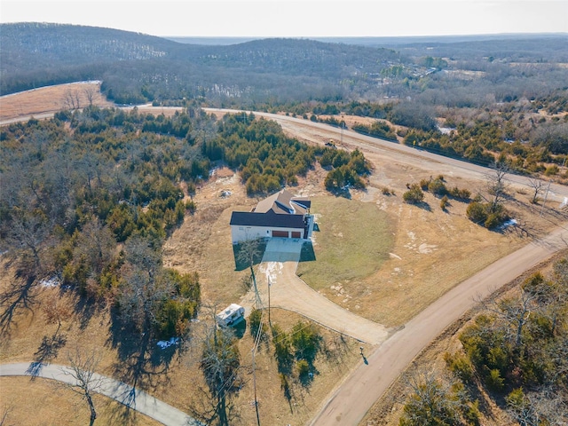 bird's eye view featuring a rural view