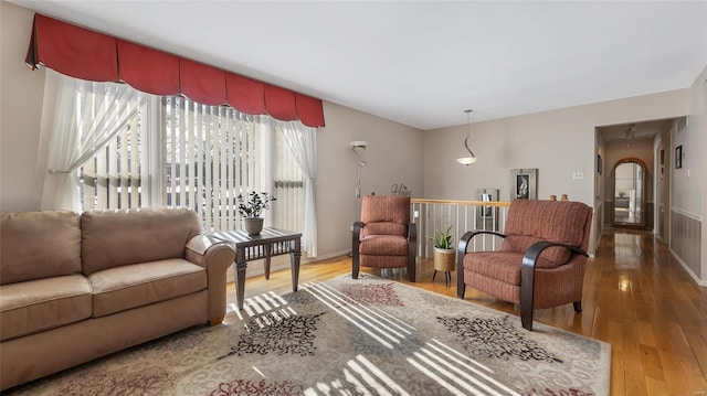 living room featuring hardwood / wood-style floors