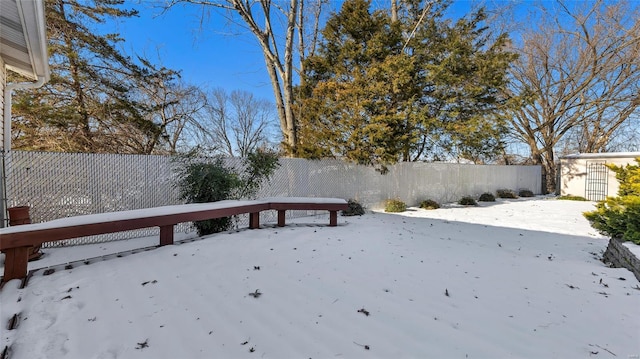 view of snowy yard