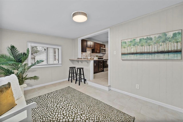 interior space with light tile patterned floors