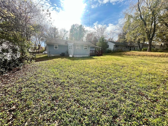 view of yard featuring a deck