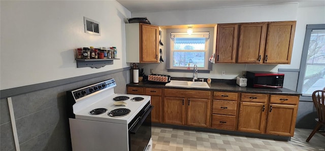 kitchen featuring electric range and sink