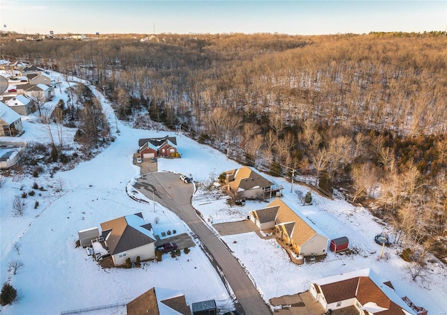 view of snowy aerial view