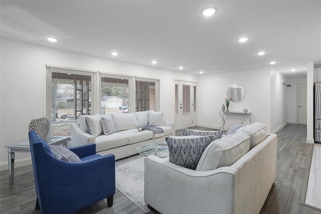 living room featuring hardwood / wood-style floors