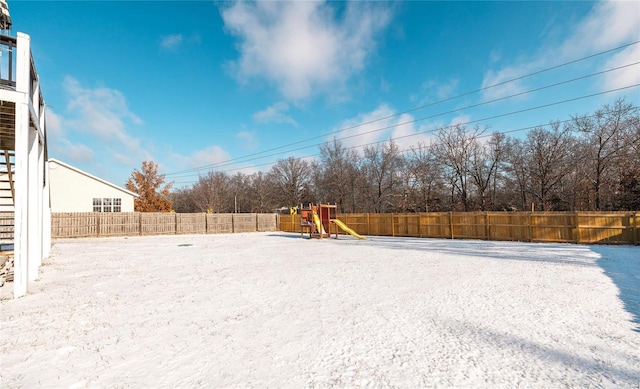 view of yard featuring a playground