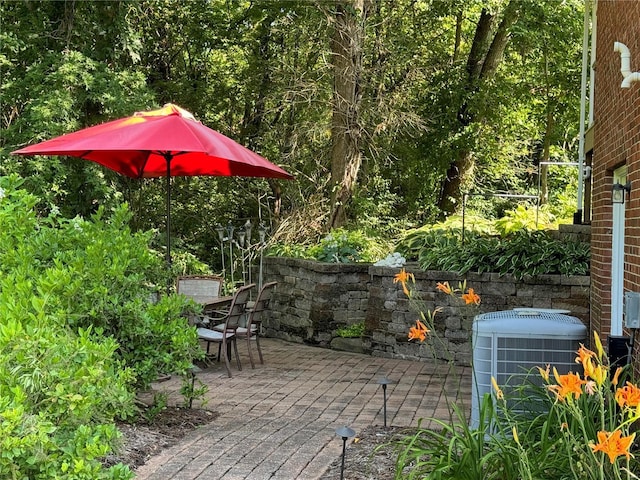 view of patio / terrace featuring central air condition unit