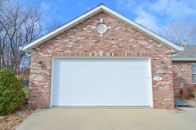 view of garage