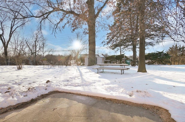 view of snowy yard