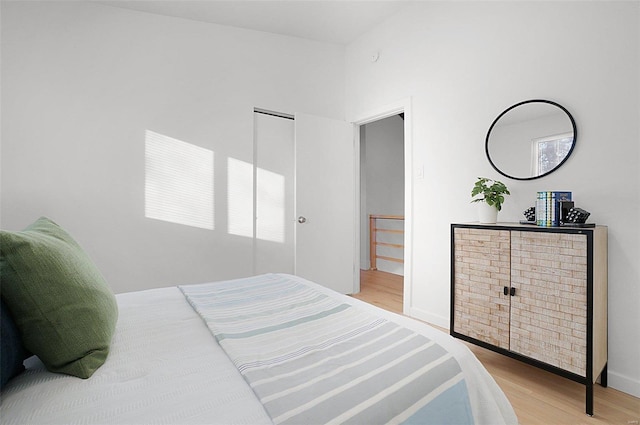 bedroom featuring light hardwood / wood-style floors