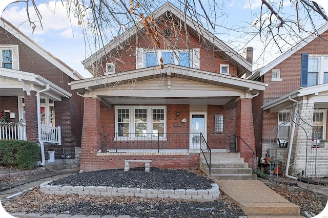 view of front of home with covered porch